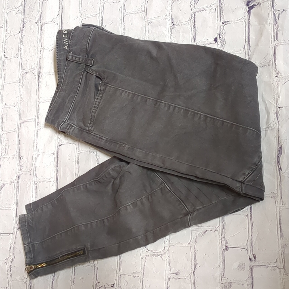 American Eagle Outfitters Dark Grey Moto Leggings, EUC, 10 Regular